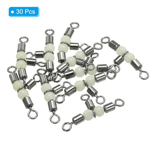 PATIKIL 3 Way Swivel Cross Line T Turn Rolling Tackle with Luminous Beads for Catfish Surf Rig - size: 1.5x0.8 Inch