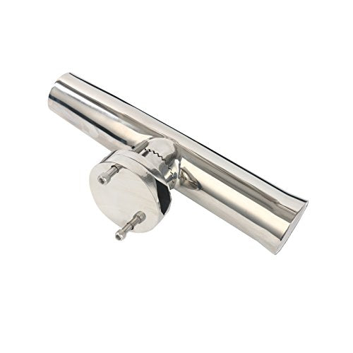 Amarine Made Fishing Rod Holder,Stainless Tournament Style Clamp on Rod Holder,Adjustable Fishing Pole Holder for Rails 1-1/4" to 2"