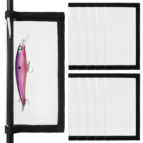 SILANON Fishing Lure Wraps Covers,4/8 Packs Clear PVC Lure Covers Durable Fishing Bait Cover Easily See Lures Fishing Hook Covers Bait Storage Protector Keep Fishing Safe for Fishing Rod - color: Black, size: 8Pack - Medium (7.1"x3.9")