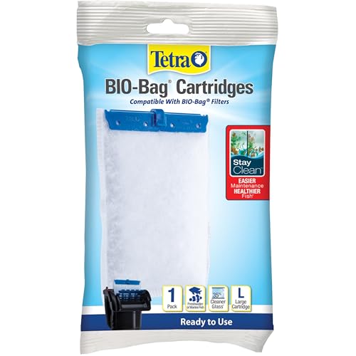 Tetra Whisper Bio-Bag with Stay Clean, Large Filter Cartridges for Aquariums, 1 Count, Unassembled, Fits Whisper Fish Tank Filters 10-30 Gal, 20-40 Gal, PF-20, 30, 40, 60, IQ 20, 30, 45, 60 - size: 1 Count, style: With Stay Clean