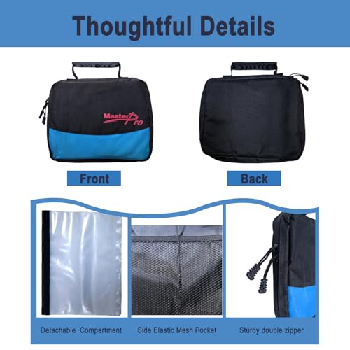 MASTERPRO Fishing Soft Lure Storage Bag with 10 Single Detachable Washable Plastic Pocket Sleeves, for Fishing Tackle Rigs Lines Baits Binder Bag Organizer - color: Shrimp Brown