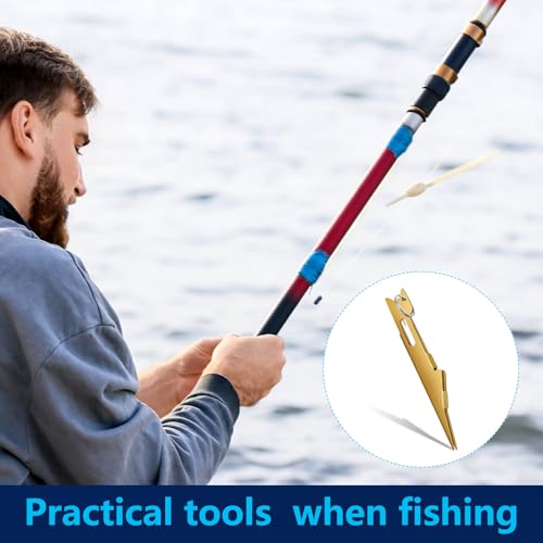 Deekin 3 Pcs Fishing Line Knot Quick Tie Fishing Knot Tying Tool Fly Nail Knot Tool Fly Angler Accessories Fly Tying Equipment for Hooks Lures Lines Men - color: Gold