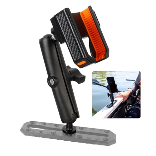 xik Kayak Phone Holder Mount with T-Bolt Ball, Boat Track Cell Phone Mount, [1s Lock & Release][360° Adjustable], Fits 4.7"-7.2" Smartphones - style: Long (5.91" arm)