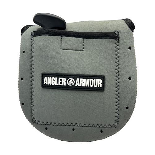 Angler Armour Spinning Reel Cover, Fishing Reel Cover, Neoprene Spinning Reel Case, Spinning Reel Sleeve, Spinning Reel Protective Pouch, Fits 1000, 2000, 3000, 3500 Series Reels (Gray) - color: Titanium Gray