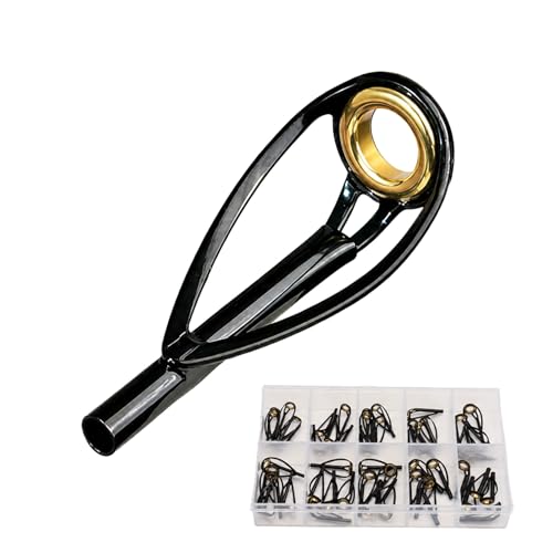 50PCS Fishing Rod/Pole Replacement Stainless Steel Tip Tops Repair Kits for Surf,Spinning, Casting - color: B-BMGT-50PCS
