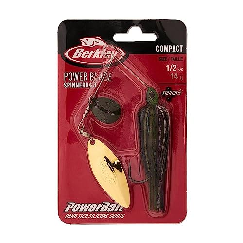 Berkley Power Blade Compact Fishing Spinnerbaits - color: Bama Bream/Green Pumpkin + Gold, size: 1/2 oz - Colorado Willow