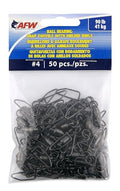 AFW Solid Brass Ball Bearing Snap Swivels with Welded Rings - Black Finish, Up to 450 lb Test Capacity, Patented Bullet Shaped Head for Reduced Water Resistance, Fluid Rotation - size: 50 pc, #4, 90 lb test