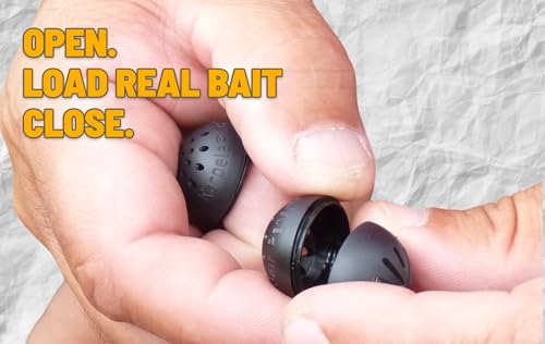 Karpela Bait Matrix Shell (Set of 4) – Protective Shell for Soft Bait & Liver – Turtle & Crawfish Resistant – Carp & Catfish Rig - color: Black, size: Small Hole