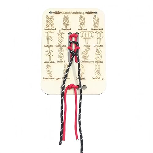 Learn Knot Training Board with Rope Learning Knot Tying Kit Learn to Tie Knots Kit, 16 Knotting Methods for Beginners, Knotting Tying Book for Outdoor Survival, Camping(2 Sets)
