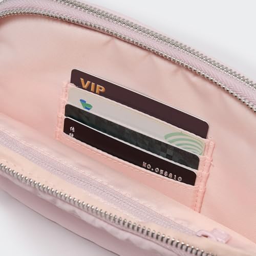 Pander Everywhere Belt Bag for Women, 5 Zipper Pockets Nylon Crossbody Fanny Pack Purse (Pink). - color: Pink