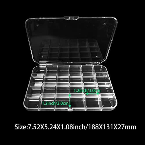 Aventik Super Transparent Super Strong PC Fly Fishing Fly Box Multi-compartment Options Great Pocket Size 7.52X5.24X1.08inch Fishing Tackle Box Fishing Hook Box (24C) - color: 24C