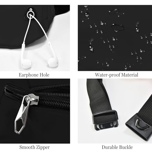 Fanny Pack for Women Men,Crossbody Fanny Pack Water Resistant Sports Waist Bag Pack, Belt Bag for Travel Hiking Running - color: 1pack-black