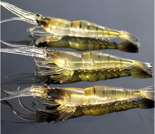 10 Pcs Soft Shrimp Bait Fishing Gear Simulation Fake Bait Grass Shrimp Lures Cost-Effective Convenient Soft Lures, Baits and Attractants（4cm）