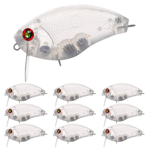 20pcs/25pcs Fishing Blanks Lures Kit Fishing Topwater Unpainted Swimbait Unpainted Crankbaits Hard Baits DIY Lure for Bass Salmon Trout Saltwater and Freshwater - color: 20PCS 2.68″/0.47oz