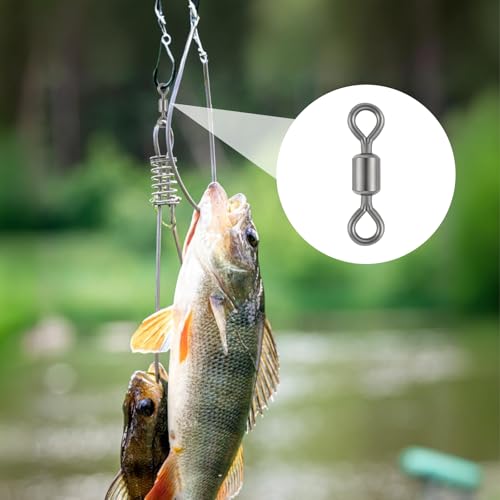 100PCS Micro Swivels for Fly Fishing, 3 Size Micro Barrel Swivels | Small Rolling Barrel Swivels Fly Fishing Tackles, High Strength Barrel Swivel Hook line Connector with Coating