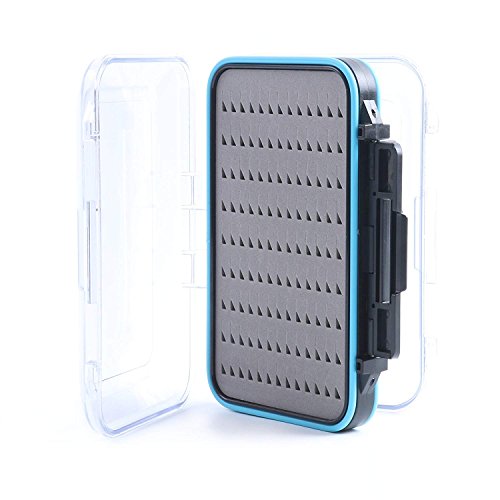 Aventik Waterproof Fly Box for Fly Fishing Double Sides Large Capacity Fly Fishing Box Streamer & Dry Fly Storage Saltwater & Freshwater - size: Size C:6.08x4x1.57inch