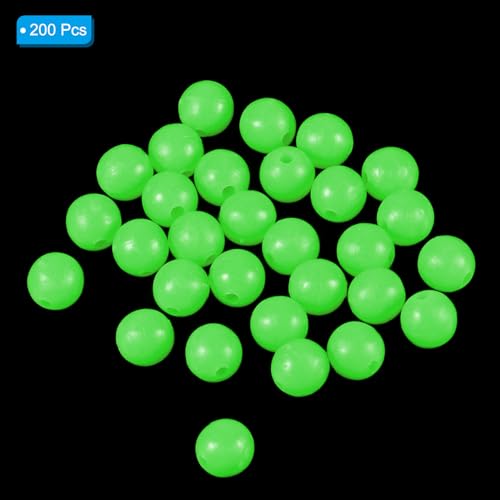 PATIKIL Glow Fishing Beads Plastic Round Rubber Luminous Fishing Bait Eggs Rig Bead Tackle Lures Accessories with Box - color: Green, size: 8mm
