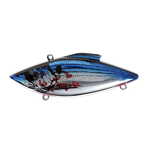 Bill Lewis Lures Lifelike Vibrations Rat-L-Trap 1/2 OZ Lipless Crankbait Fishing Wobble Sinking Lure for Black Bass, Trout, Walleye, Pike, Salmon - color: Chrome Blue Bleeding Shad