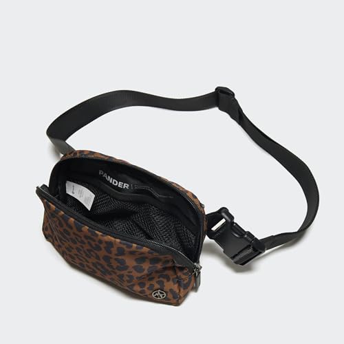 Pander Two Way Zipper Fanny Pack Nylon Everywhere Belt Bag for Women, Water Repellent Waist Packs, Crossbody Bags with Adjustable Strap (Midnight Leopard) - color: Midnight Leopard