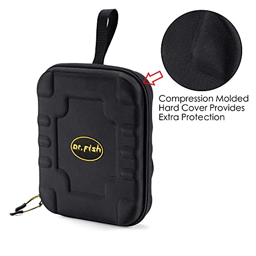 Dr.Fish Soft Bait Binder Organizer, Lure Hard Cover Fishing Tackle Storage Binders, Organized Bag with 8 Waterproof PVC Pockets for Worm Snell Rigs Jigs Baits Wrap Wallet - color: Hard Case(8 Pockets, 11.2X8.7")