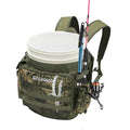 Fishing Bucket Backpack with Rod & Plier Holder and Pockets for Fishing, Hunting, Apple Picking for 5 Gallon Bucket (Camo) - color: Camo