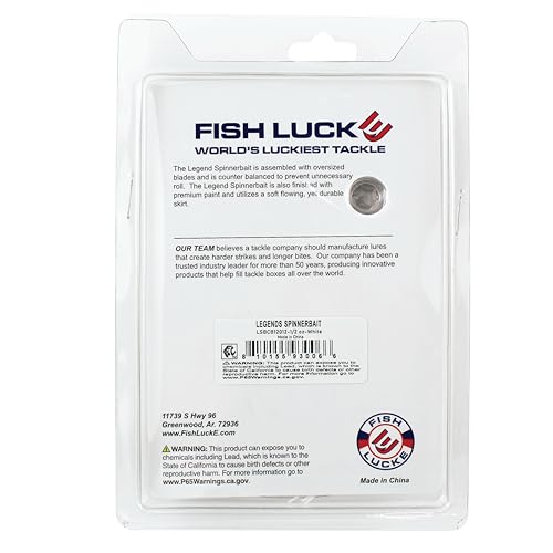 Luck E Strike Jimmy Houston Legends Spinner Bait with Colorado Blades (1/2 Ounce Spinnerbait) 5/0 Hook - color: White