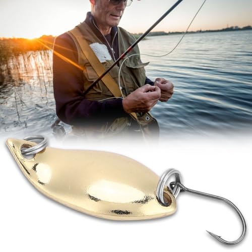 20Pcs Spoon Fishing Lures Kit – Metal Wobbler Baits with Single Hooks for Trout, Bass, Panfish in Freshwater & Saltwater Fishing - size: Gold-2.5g