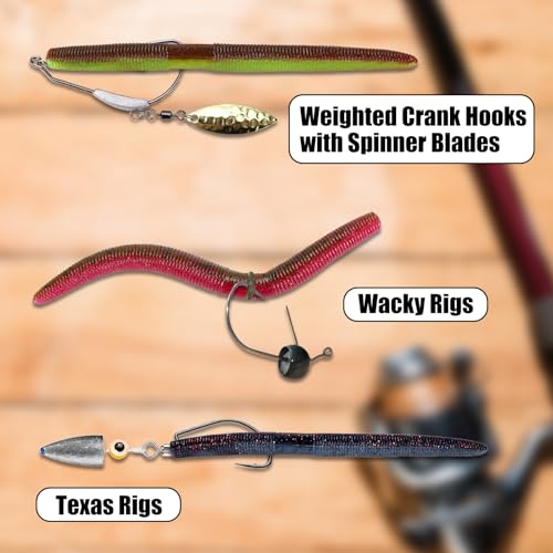 Soft Plastic Fishing Lures with Salted Hook Slot 10pcs FS/RE-09 - color: Color C