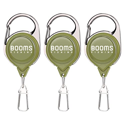Booms Fishing RG1 Fly Fishing Zinger Retractor 3 pcs - color: Green