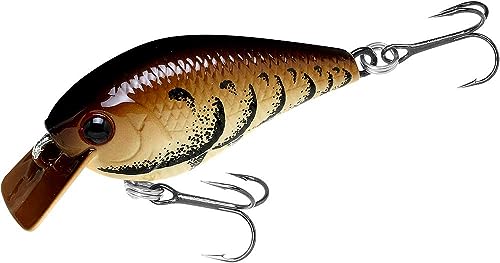 Lucky Craft LC 0.3 Squarebill Crankbait, Silent Fishing Lure for Bass Trout and Pike, Made in Japan, Freshwater Fishing Gear, Hard Bait Bass Lures, 507 All Brown Craw