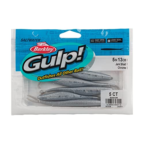 Berkley Gulp! Saltwater Jerk Shad Fishing Soft Bait - color: Chrome, size: 5"