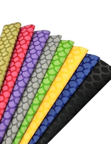 Accering Fishscale Pattern Heat Shrinking Tubes Fishing Rod Shrink Wrap Textured for Sports Racquets Tool Handles (φ20mm, L3.3ft, Fruit Green) - color: FruitGreen, size: φ20mm, L3.3ft