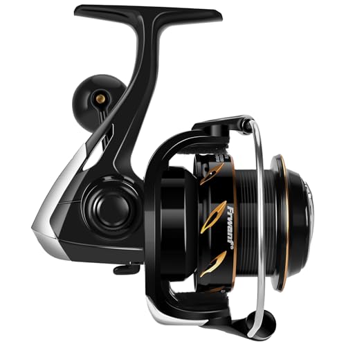 New DF Spinning Reel Saltwater Freshwater Fishing Reel Shallow Aluminum Spool, 5.2:1 Gear Ratio, Upgraded Copper Gears, Metal Handle Knob, Smooth Bearings - size: 4000, style: Shallow Line Cup