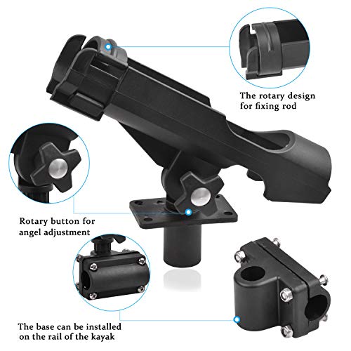 Fishing Rod Holders for Boat Adjustable Fishing Pole Holder with Large Clamp Folding Rod Racks Holder - color: 2pcs #4 Multi-Positional Mounting