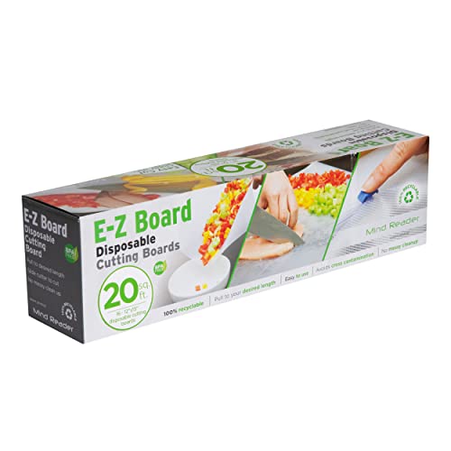 Mind Reader E-Z Board Disposable Plastic Cutting Board, 20 Square Feet, Easy Clean-Up and Convenient Use, Ideal for Camping, Hunting, Boating, and For People With Food Allergies, Clear - style: 1 Pack