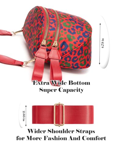 Pure Colour Crossbody Bag Bum Bag for Women,Spacious Purse Fanny Packs Belt Bag,Oversized Bum Bag (Blue Green Leopard Bum Bag) - color: Blue Green Leopard Bum Bag