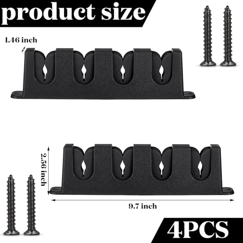 Sratte 4 Pcs Rod Holders for Fishing Boat Wall Mount Fishing Pole Holders Horizontal EVA Foam Garage Rod Rack Summer Boat Accessories for Men Gifts - color: Black, size: 9.7 Inch