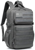 Wotony Military Tactical Backpack for Men Waterproof Daypack 3 Day Assault Pack Molle Bag with Water Bottle Holder - color: Grey, size: 25L