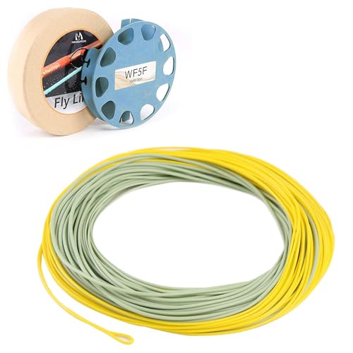 Maxcatch All-Purpose Trout Fly Line with Two Welded Loops, Weight Forward Floating Fly Fishing Lines Moss/Gold - size: WF8F-100FT