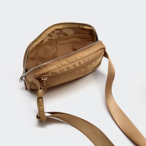 Pander Unisex Belt Bag Fanny Pack for Women with Adjustable Strap, Small Waist Pouch for Workout Running Traveling Hiking - color: Caramel Brown
