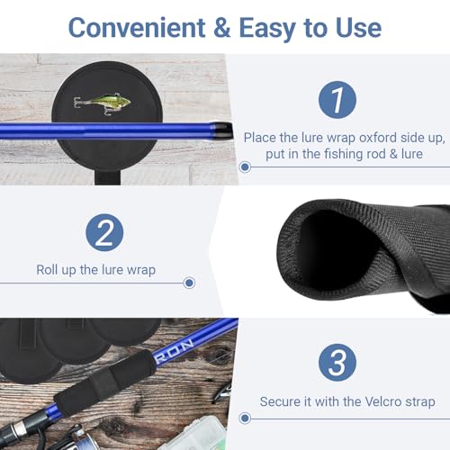 10 Pcs Fishing Lure Wraps - Hook & Lure Protectors Covers for Safe Bait Storage - Rod Covers, Bait Shield with Hook and Loop Fastener - Fishing Accessories
