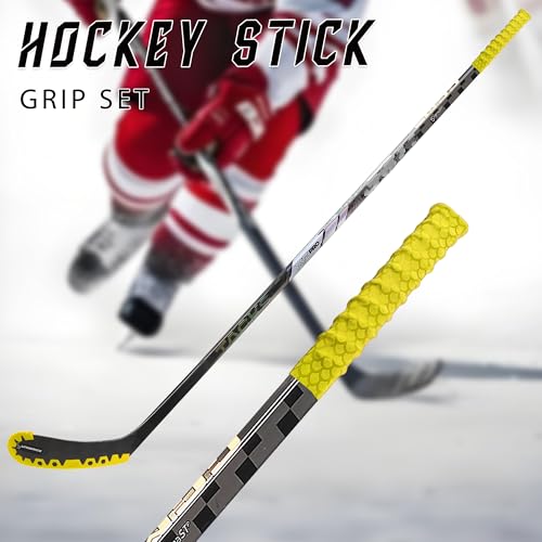 UICE Hockey Sticks Grip,Replacement for Ice Hockey Sticks Tape, Fits Adult and Kids,Easy Install, Durable, Ideal Team Swag, Clean Non-tack,Fish Scale Pattern - color: yellow