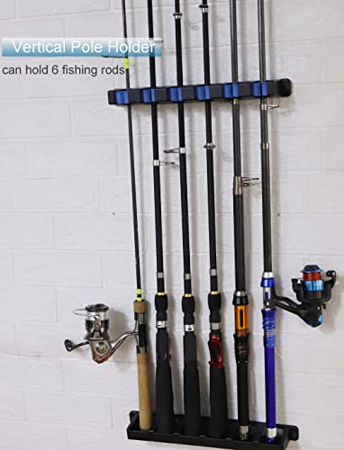 Horizontal Fishing Rod Rack Holders Wall-mounted Fish Pole Holder for Garage & Boat 6-Rod Storage Racks -1 Pair Rod Holder Rod Holder (2 Pair Vertical Blue) - color: 2 Pair Vertical Blue