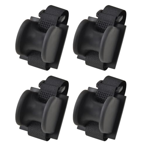 MiOYOOW 4PCS Fishing Rod Holders for Railings, Portable Fishing Pole Holders for Bridge Railings Ship Railings Seaside Guardrails - color: Flat black