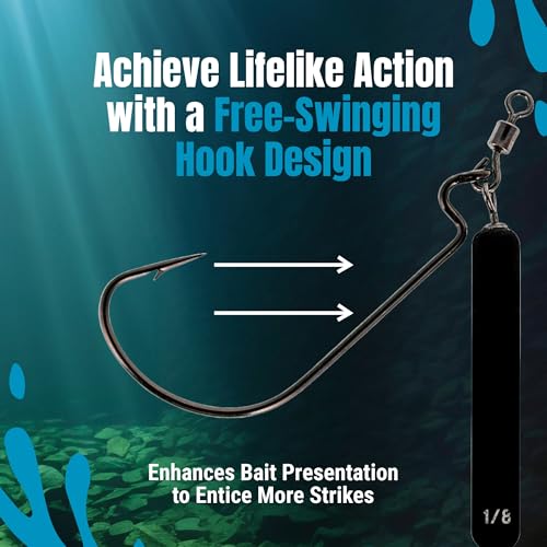 Reaction Tackle Tungsten Jika Rig for Bass Fishing - 97% Tungsten Fishing Jigs -(4 Pack) - size: 1/4 oz #1/0 Hook (4 Pack)