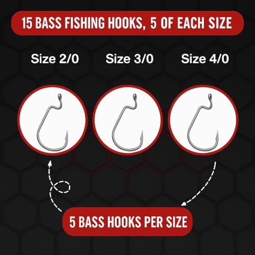 Worm Hooks for Bass Fishing- Texas Rig - Ewg