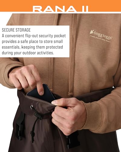 FROGG TOGGS Men's Rana II PVC Waterproof Fishing Boot Foot Chest Wader for Fishing - color: Brown