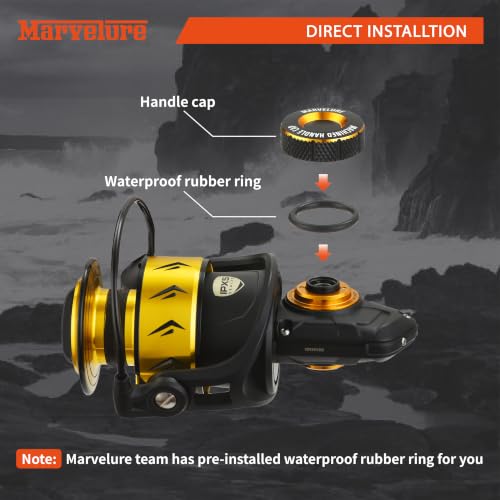 Bearing Cover Handle Cap Compatible for Penn Spinfisher VI VII, Slammer III IV Spinning Reels - color: Gold Black, size: For Slammer/Spinfisher 5500-8500