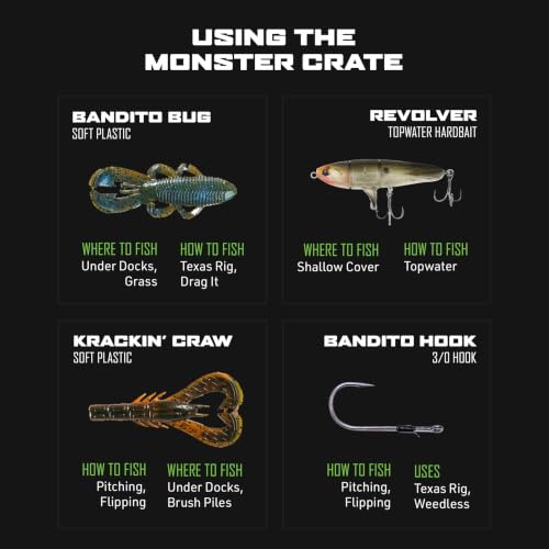 GOOGAN Squad Monster Crate - Ultimate Bass Fishing Lure Kit & Tackle Box