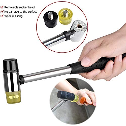 LadyRosian 12PCS Paintless Dent Repair Tools Aluminum Dent Hammer with Knock Down Head Tap Rubber Hammer Set for Car Hail Damage Repair - color: Tool B